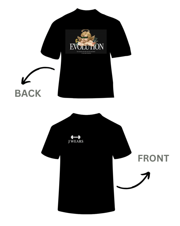 J Wears "EVOLUTION" Cotton Graphic T-Shirt (Black) - Image 2