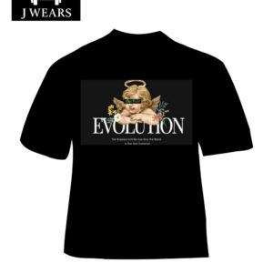 J Wears "EVOLUTION" Cotton Graphic T-Shirt (Black)
