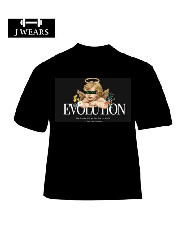 J Wears "EVOLUTION" Cotton Graphic T-Shirt (Black)
