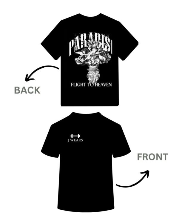 J Wears "PARADISE" Cotton Graphic T-Shirt (Black) - Image 2