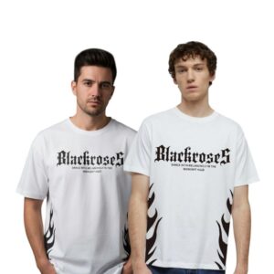 WHITE - BLACKROSE FLAME TEE