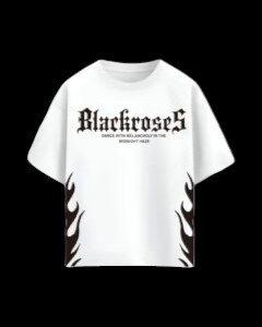 WHITE - BLACKROSE FLAME TEE - Image 2