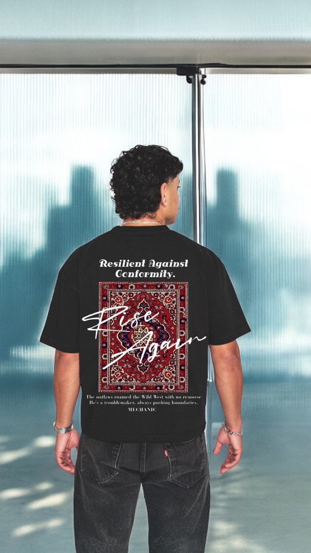 J WEARS - RISE AGAIN TEE - BLACK