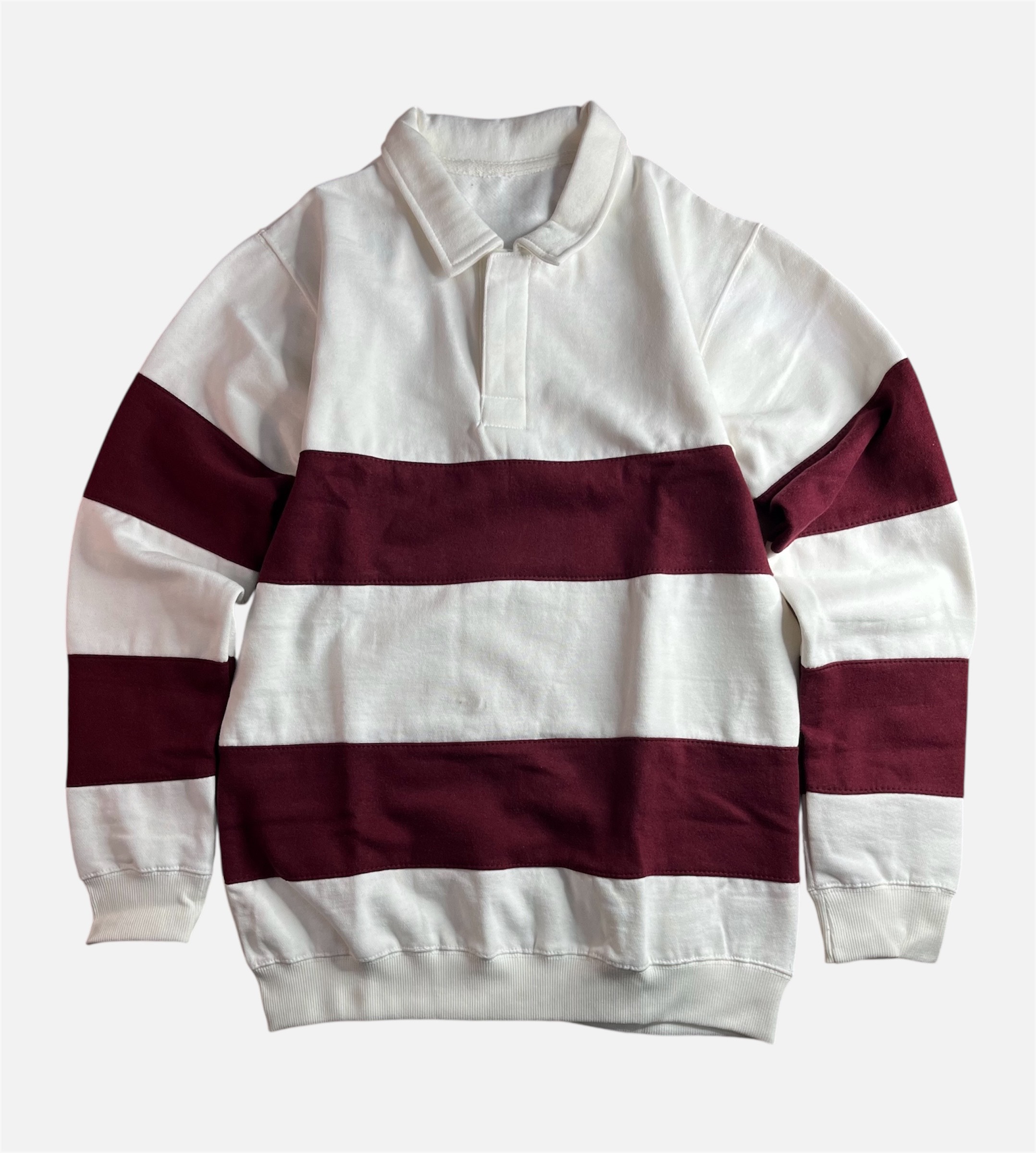 MAROON/WHITE - FULL SLEEVES RUGBY SWEATSHIRT - Image 2
