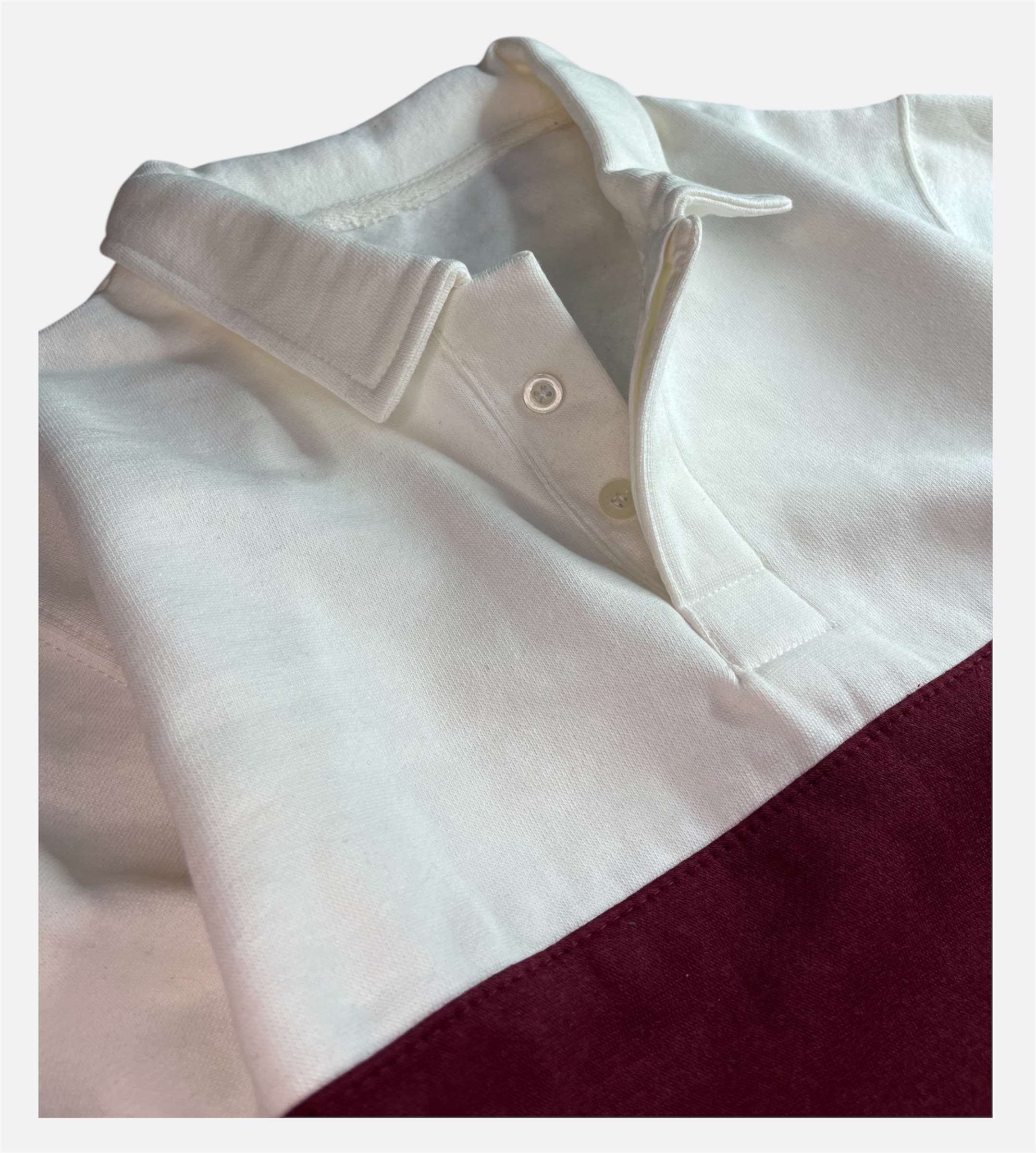 MAROON/WHITE - FULL SLEEVES RUGBY SWEATSHIRT - Image 3