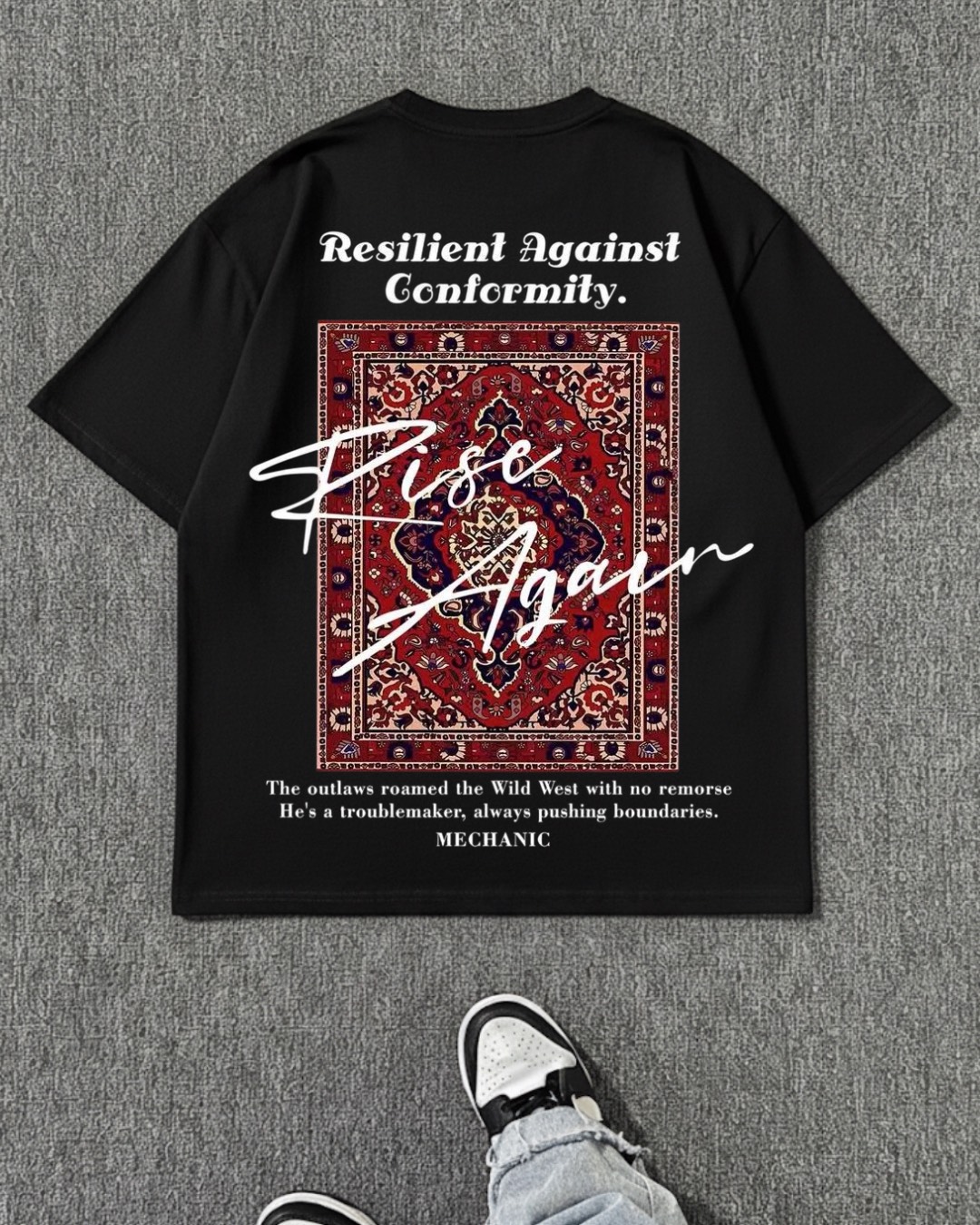 J WEARS - RISE AGAIN TEE - BLACK - Image 4